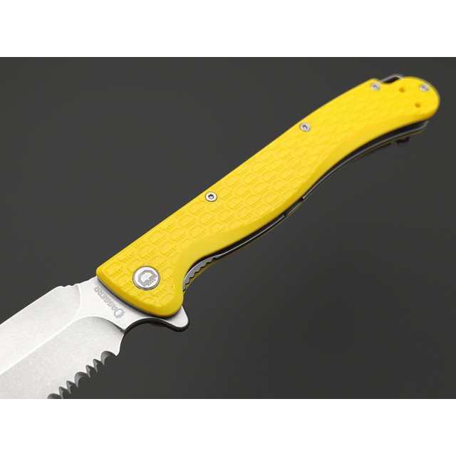 Daggerr нож Vendetta Yellow Serrated SW DL сталь 8Cr14MoV стоунвош, рукоять FRN yellow