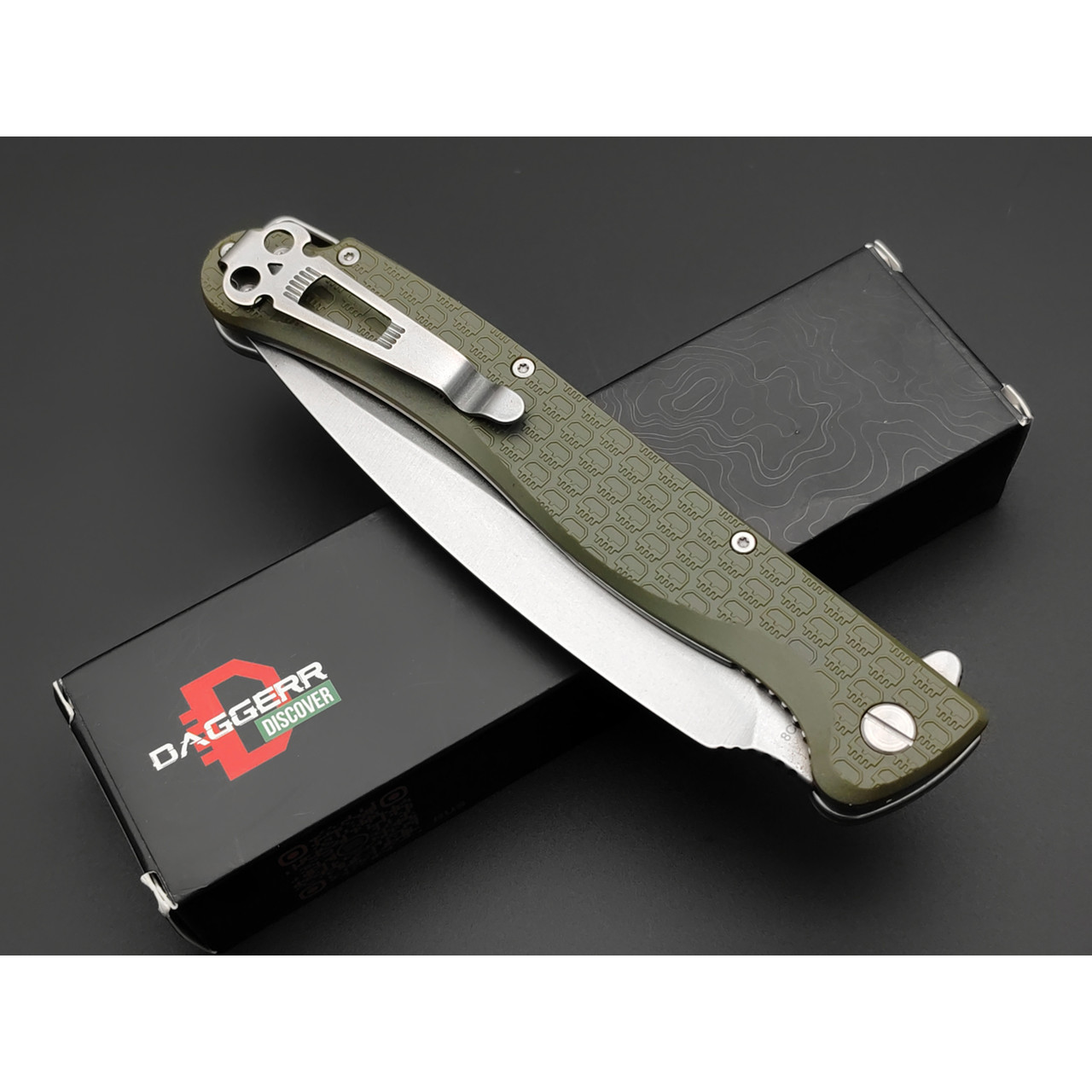 Daggerr нож Vendetta Olive SW DL сталь 8Cr14MoV стоунвош, рукоять FRN olive
