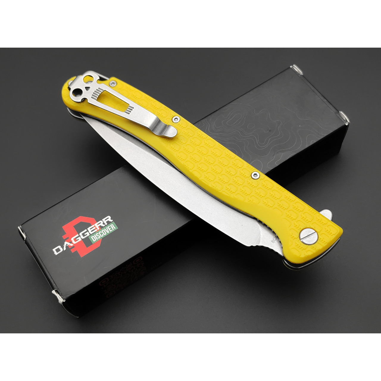 Daggerr нож Vendetta Yellow SW DL сталь 8Cr14MoV стоунвош, рукоять FRN yellow