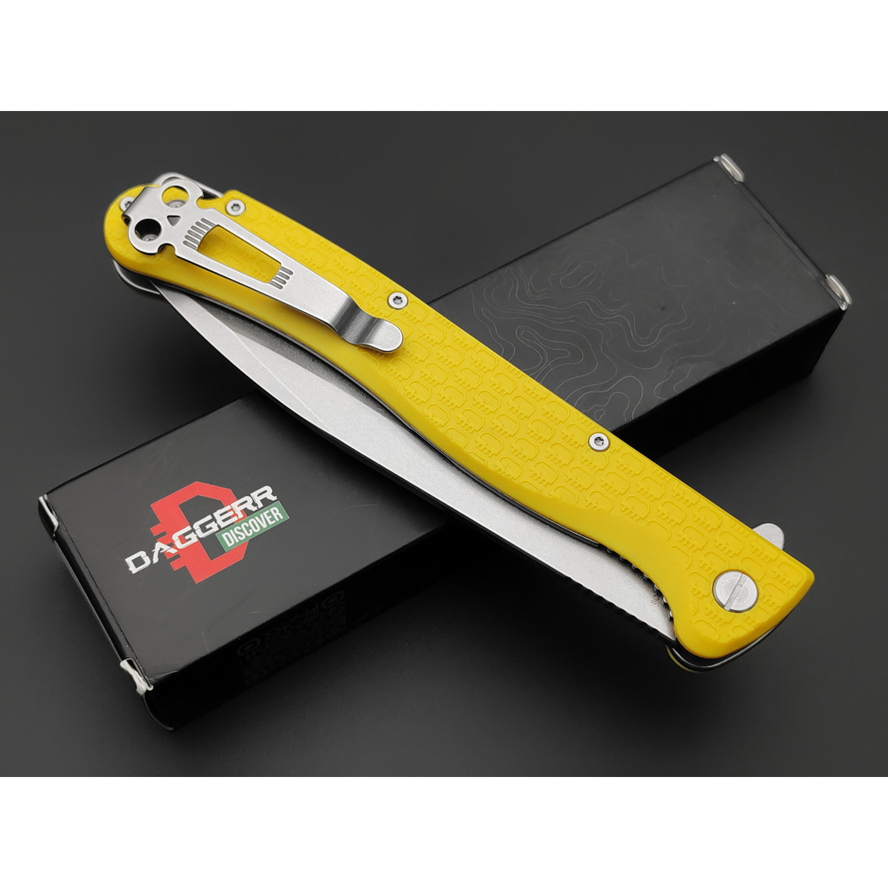 Daggerr нож Finka Yellow SW DL сталь 8Cr14MoV стоунвош, рукоять FRN yellow