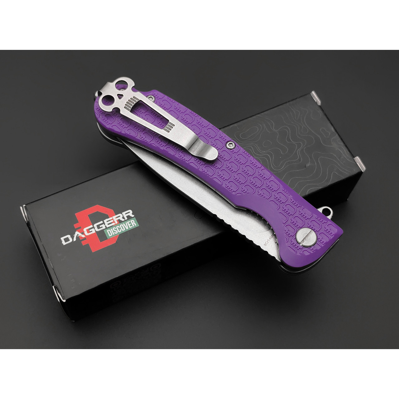 Daggerr нож Wocket Purple SW DL сталь 8Cr14MoV стоунвош, рукоять FRN purple