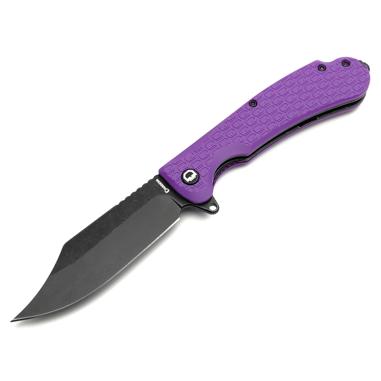Daggerr нож Powie Purple BW DL сталь 8Cr14MoV блэквош, рукоять FRN purple