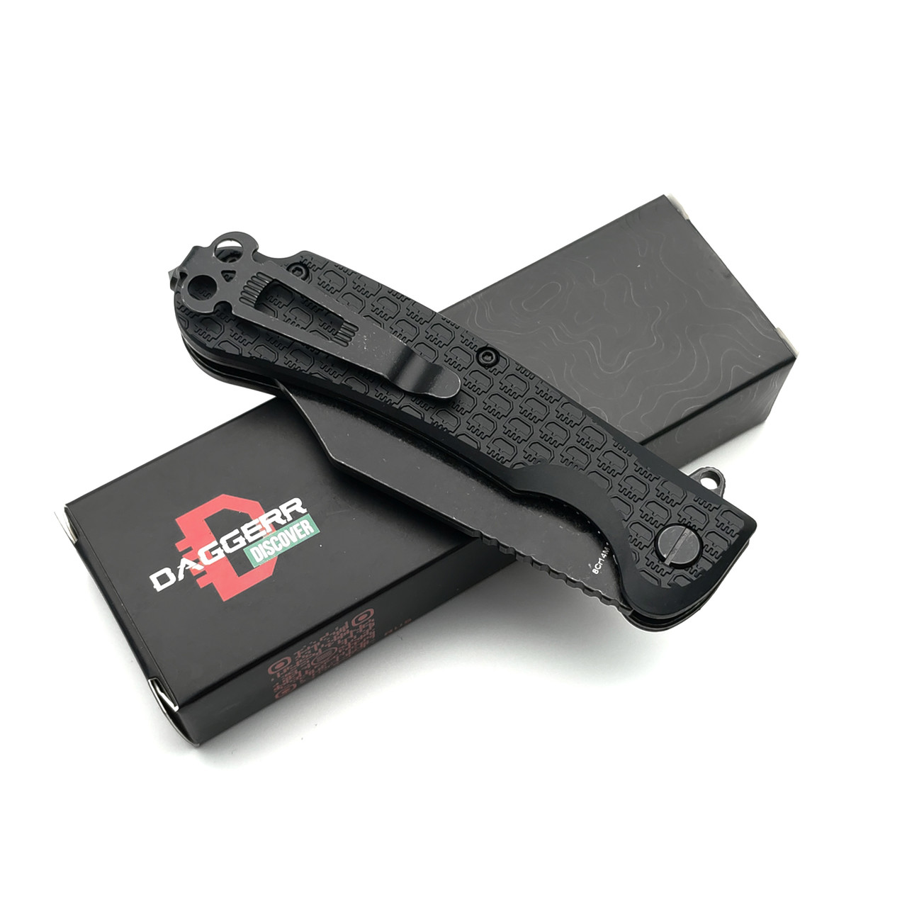 Daggerr нож Powie All Black DL сталь 8Cr14MoV блэквош, рукоять FRN black