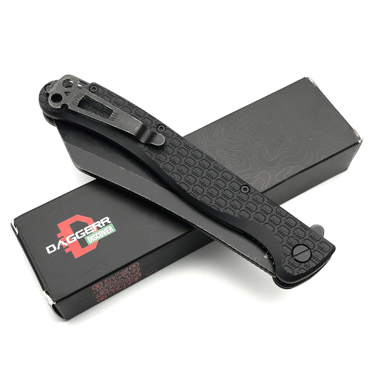 Daggerr нож Tesak All Black DL сталь 8Cr14MoV блэквош, рукоять FRN black