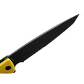 Daggerr нож Shogun Yellow Serrated BW DL сталь 8Cr14MoV блэквош, рукоять FRN yellow