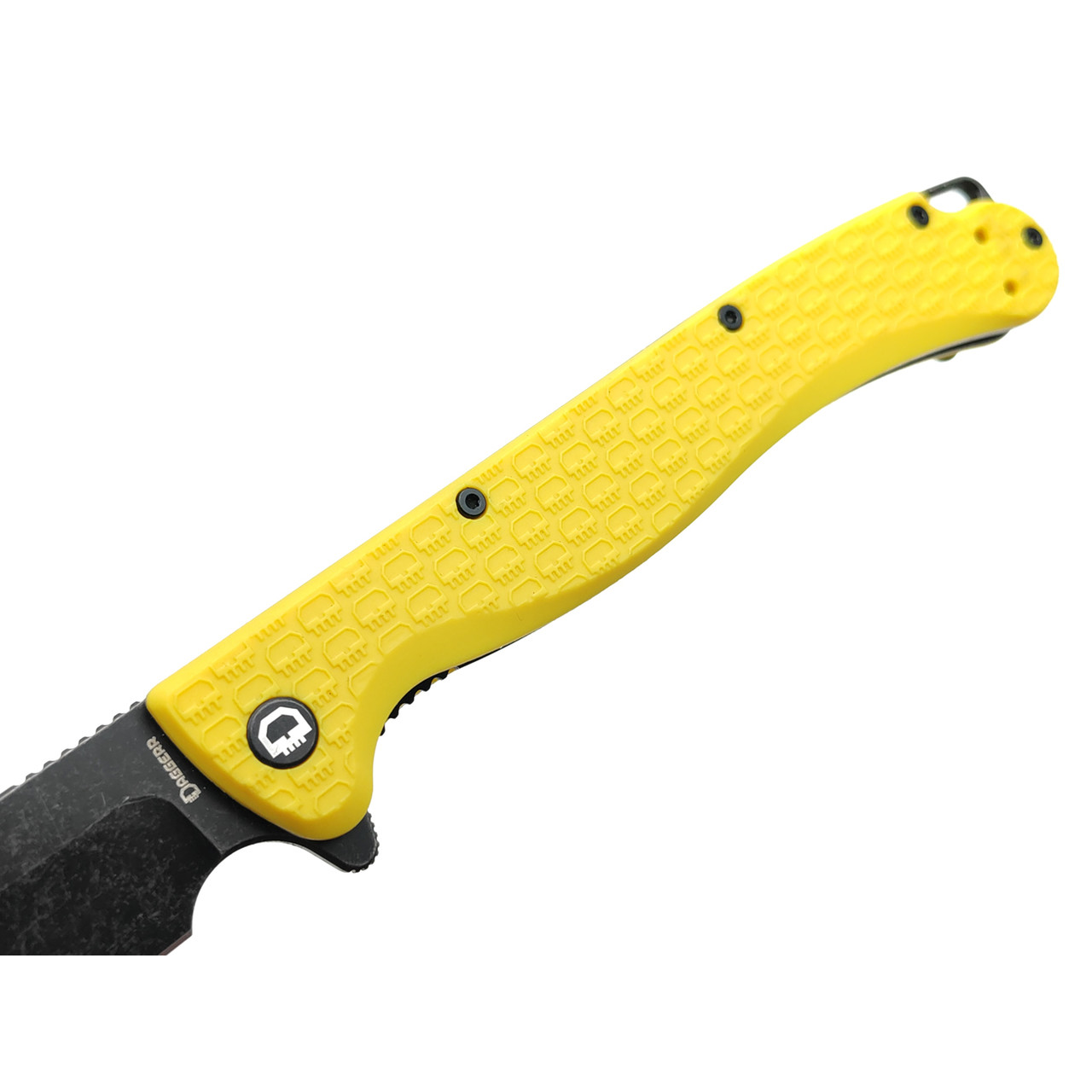 Daggerr нож Shogun Yellow BW DL сталь 8Cr14MoV блэквош, рукоять FRN yellow
