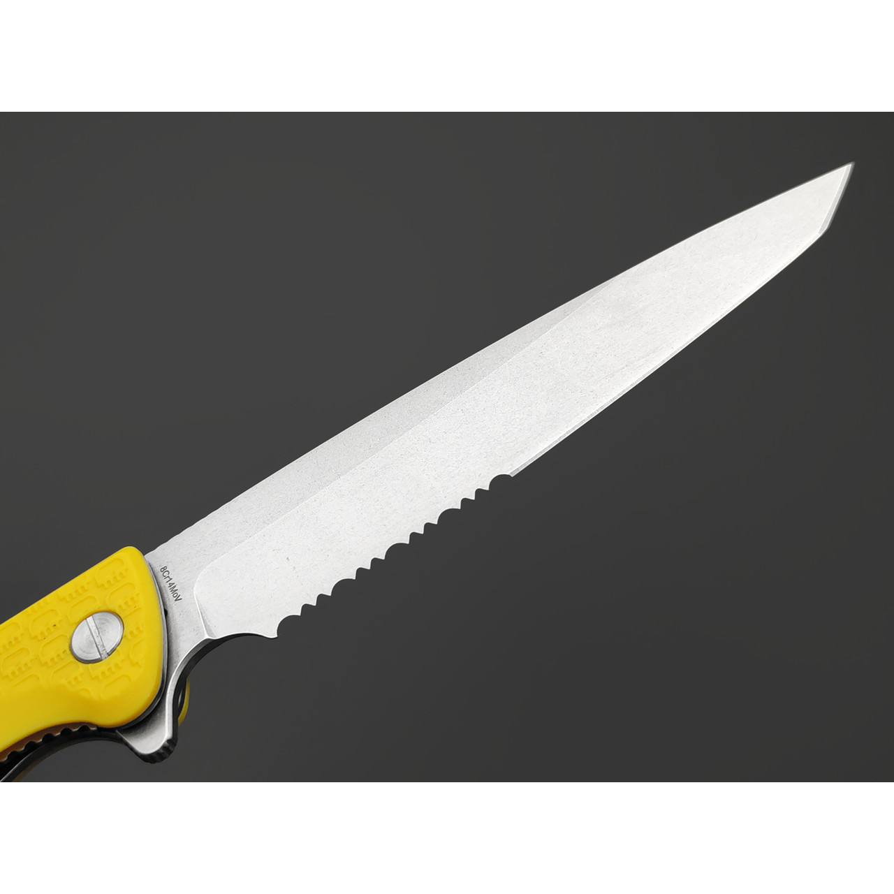 Daggerr нож Shogun Yellow Serrated SW DL сталь 8Cr14MoV стоунвош, рукоять FRN yellow