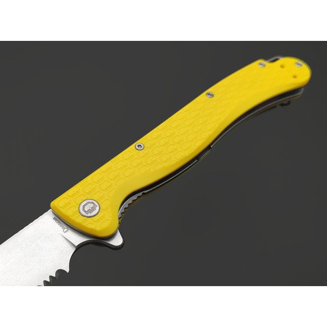 Daggerr нож Shogun Yellow Serrated SW DL сталь 8Cr14MoV стоунвош, рукоять FRN yellow