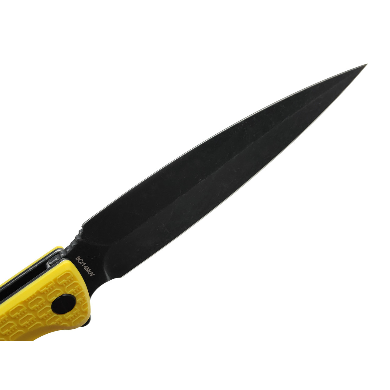 Daggerr нож Vendetta Yellow BW DL сталь 8Cr14MoV блэквош, рукоять FRN yellow