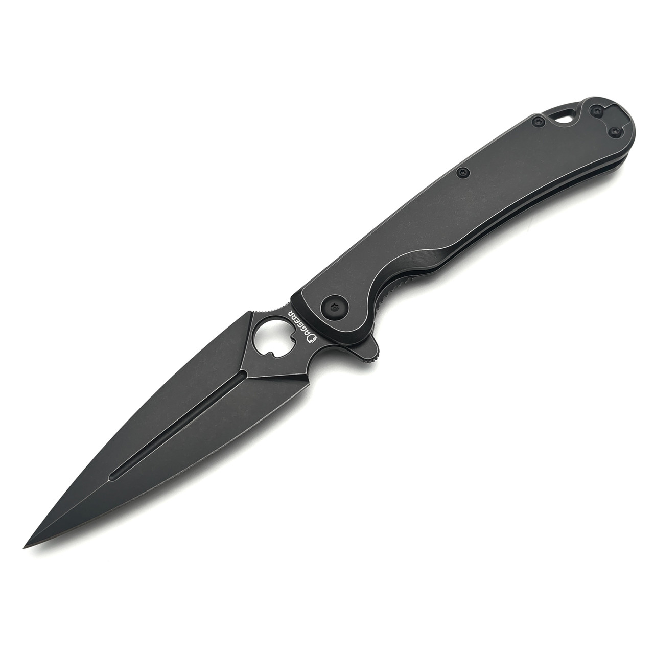 Daggerr нож Arrow Flipper frame lock all black сталь D2 блэквош, рукоять Steel блэквош