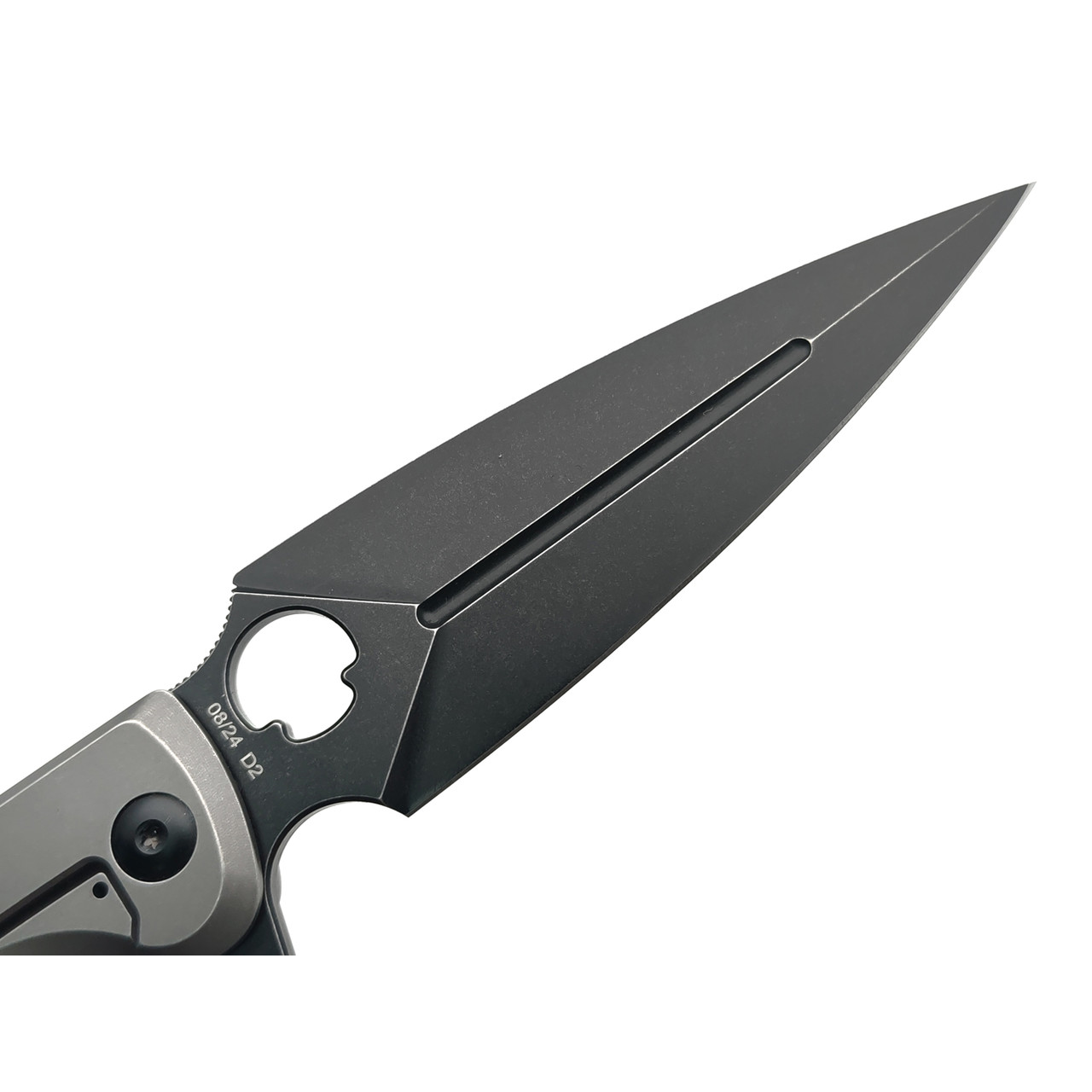 Daggerr нож Arrow Flipper frame lock BW сталь D2 блэквош, рукоять Steel gray