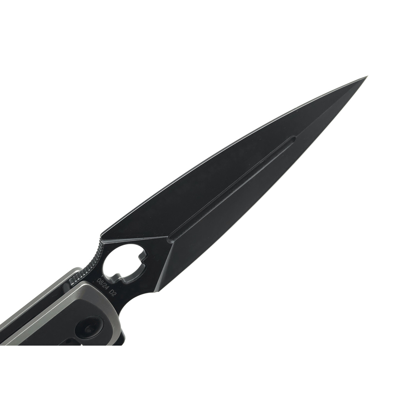 Daggerr нож Arrow Flipper frame lock BW сталь D2 блэквош, рукоять Steel gray
