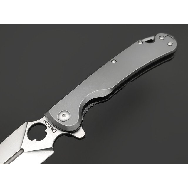 Daggerr нож Arrow Flipper frame lock SW сталь D2 стоунвош, рукоять Steel gray