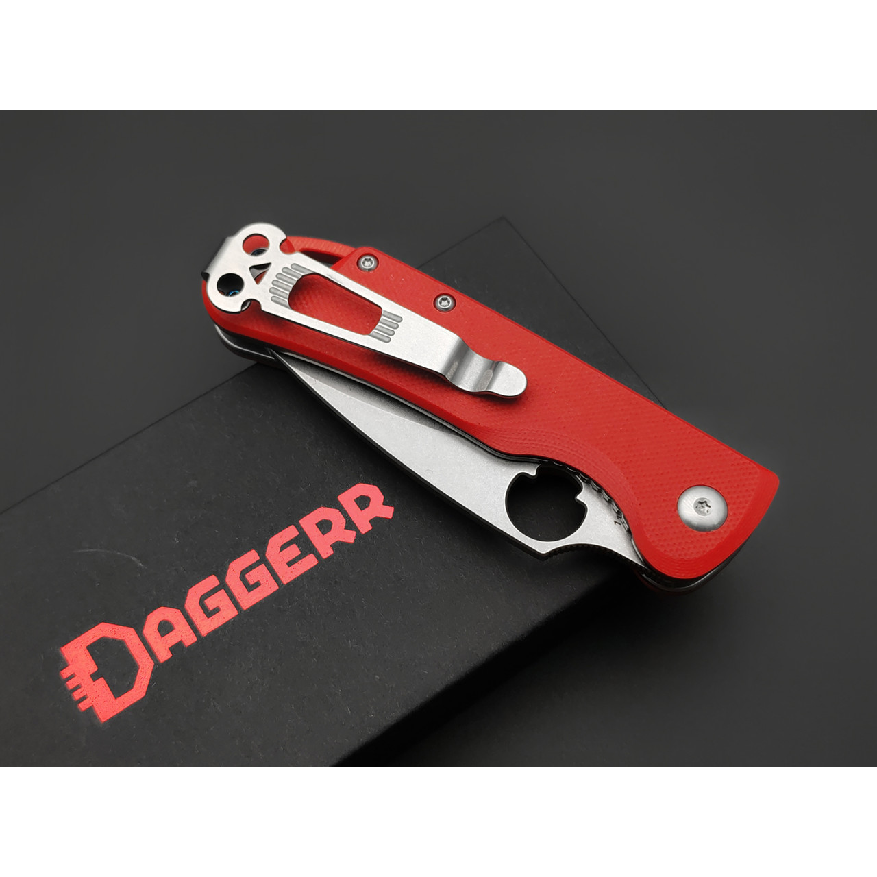 Daggerr нож Sting Mini Red SW сталь D2 стоунвош, рукоять G10 red