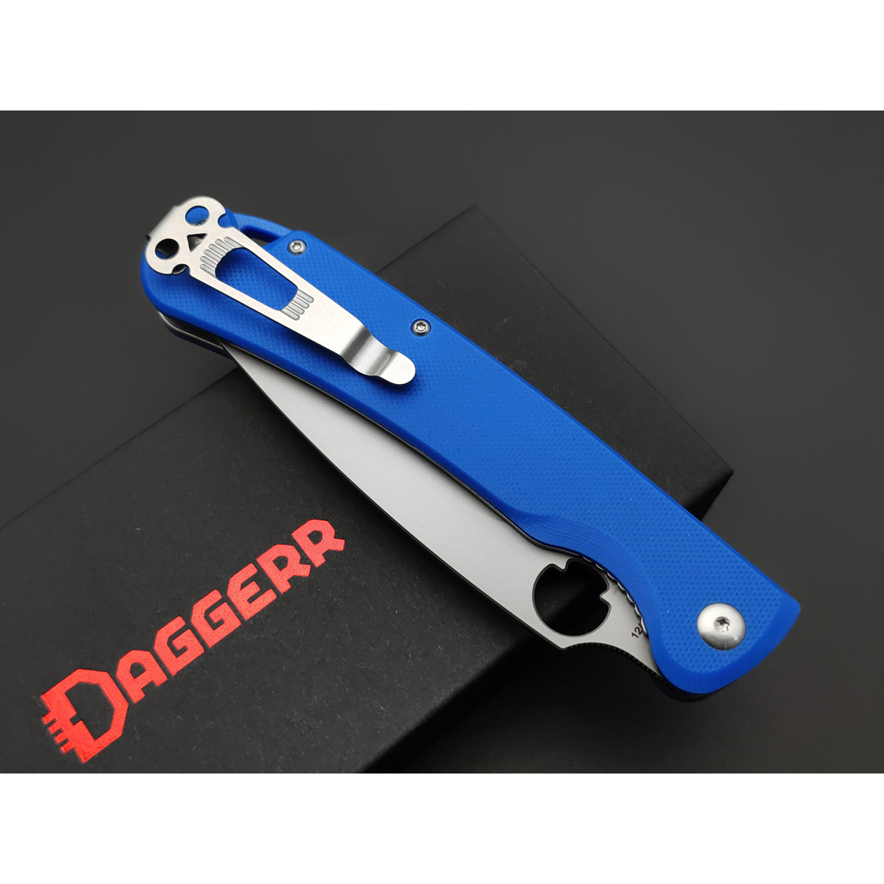 Daggerr нож Sting XL Blue BB сталь VG-10 beadblast, рукоять G10 blue
