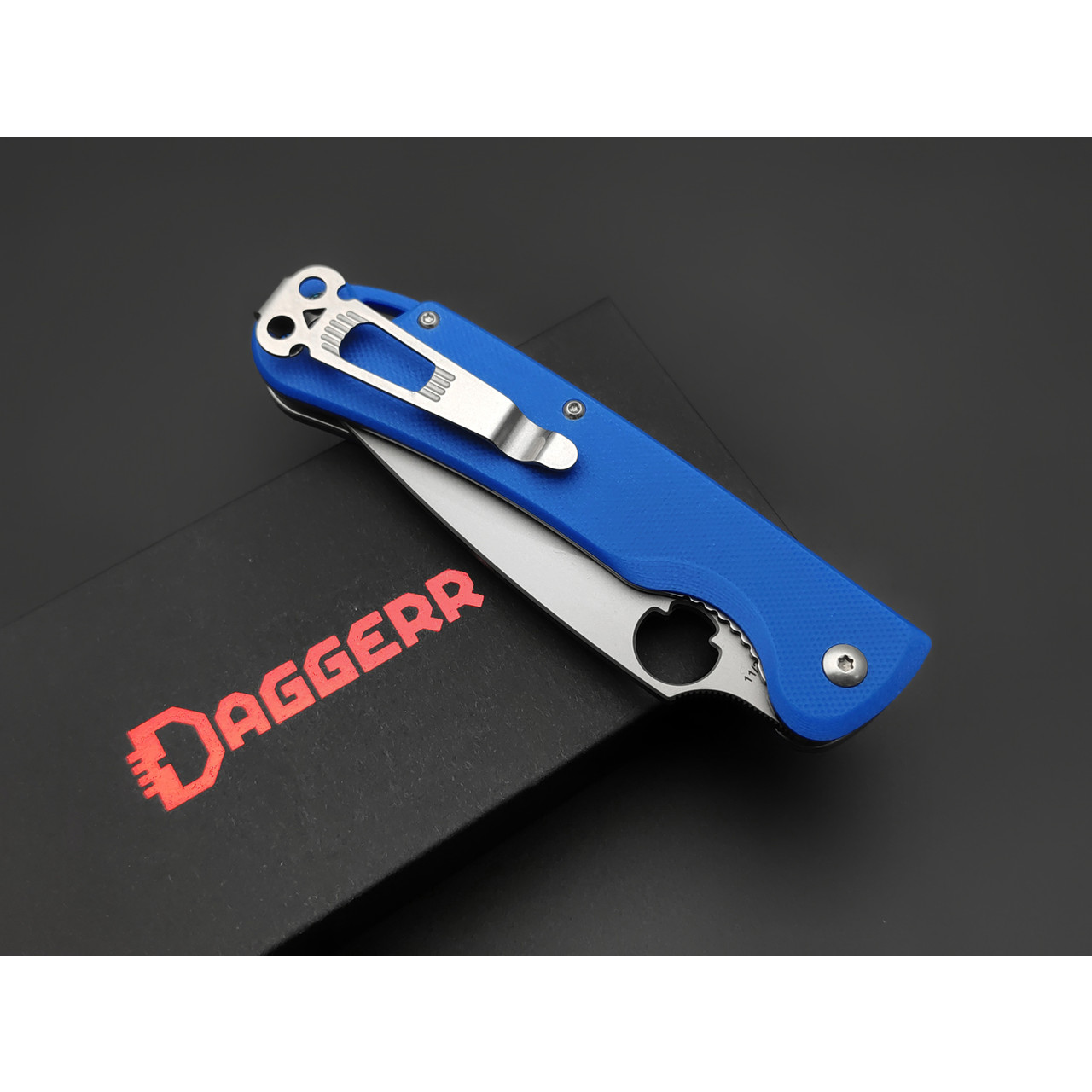 Daggerr нож Sting Blue BB сталь VG-10 bead blast, рукоять G10 blue