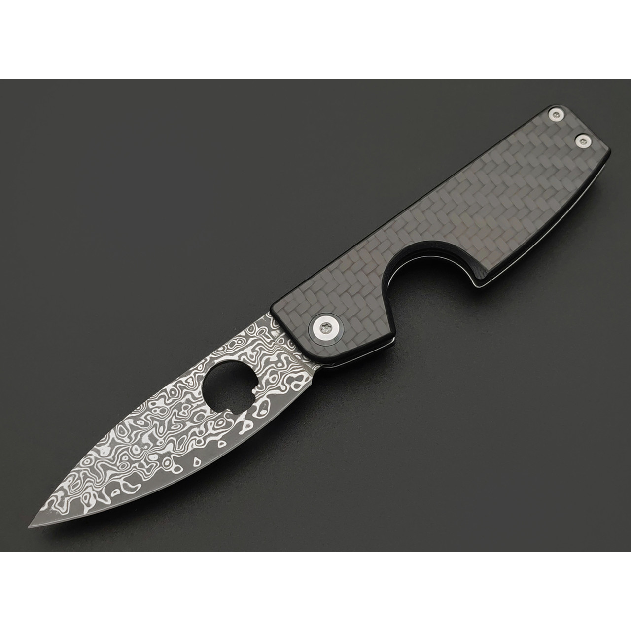 Daggerr нож сигарный Cigarknife сталь Дамаск, рукоять Карбон чёрный