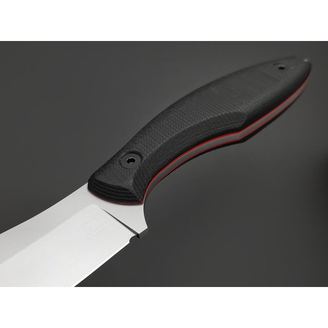 Град Горький нож Канадец сталь Х12МФ bead blast, рукоять G10 black & red