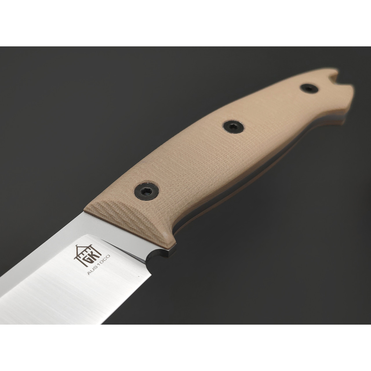 Град Горький нож Охотник сталь Aus-10Co satin, рукоять G10 tan