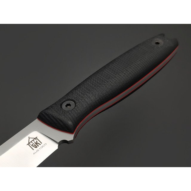 Град Горький нож Оса сталь Aus-10Co satin, рукоять G10 black & red