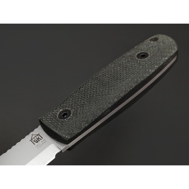 Град Горький нож Техно-Томми сталь VG-10 satin, спуски сканди, рукоять Micarta OD green