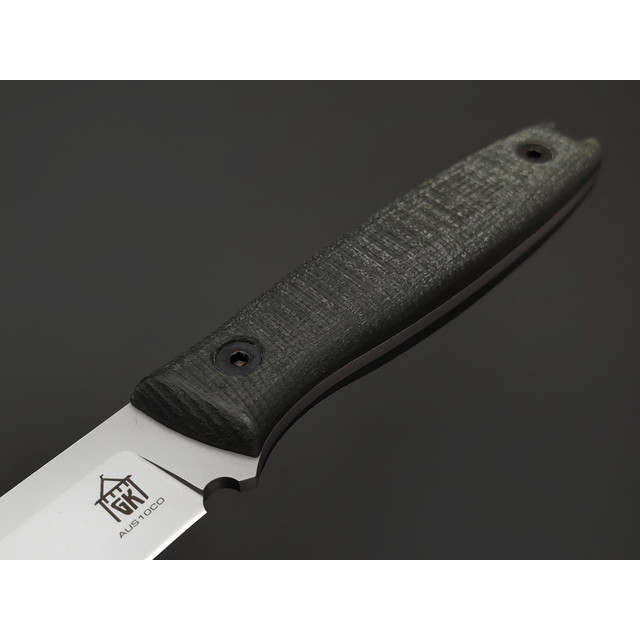 Град Горький нож Оса сталь Aus-10Co bead blast, рукоять Micarta gray canvas