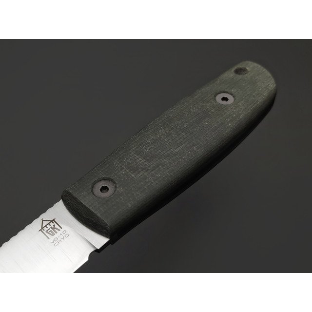 Град Горький нож Техно-Томми сталь VG-10 satin, спуски конвекс, рукоять Micarta OD Green