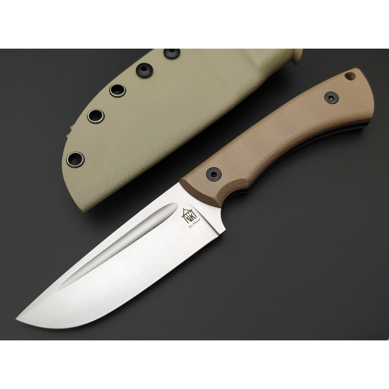 Град Горький нож Райбек №2 сталь Elmax satin, рукоять G10 tan & black