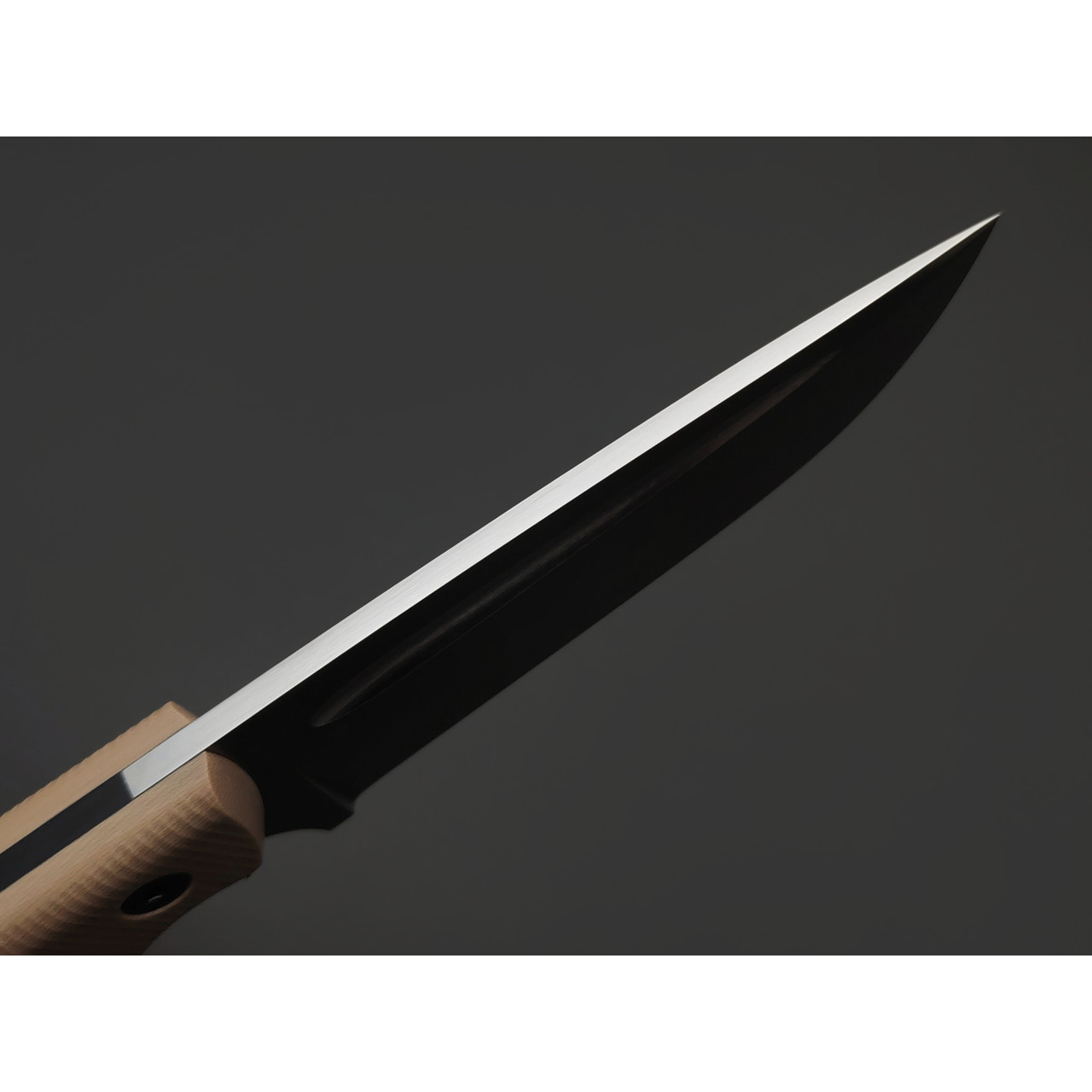 Град Горький нож Райбек №2 сталь Elmax satin, рукоять G10 tan & black