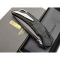 TuoTown складной нож Tiburon TTR-MKDC сталь TMAX DLC, рукоять Titanium Crystal, Carbon fiber chaotic black