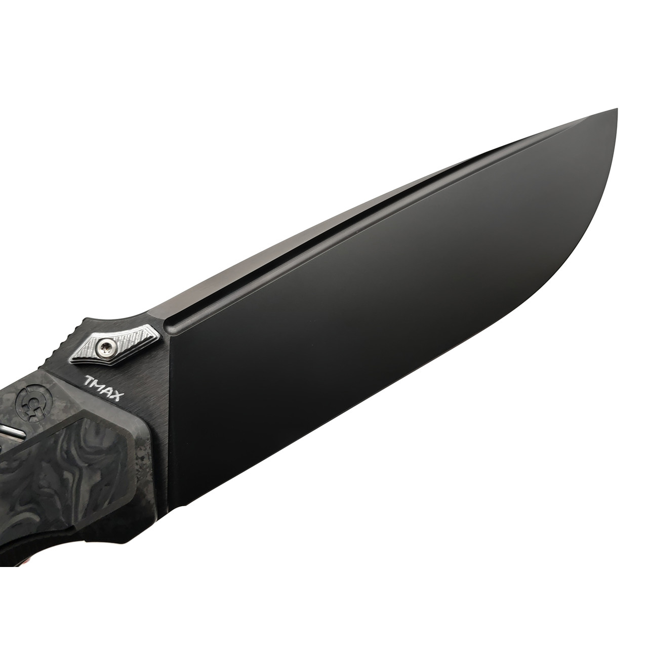 TuoTown складной нож Tiburon TTR-MKDC сталь TMAX DLC, рукоять Titanium Crystal, Carbon fiber chaotic black