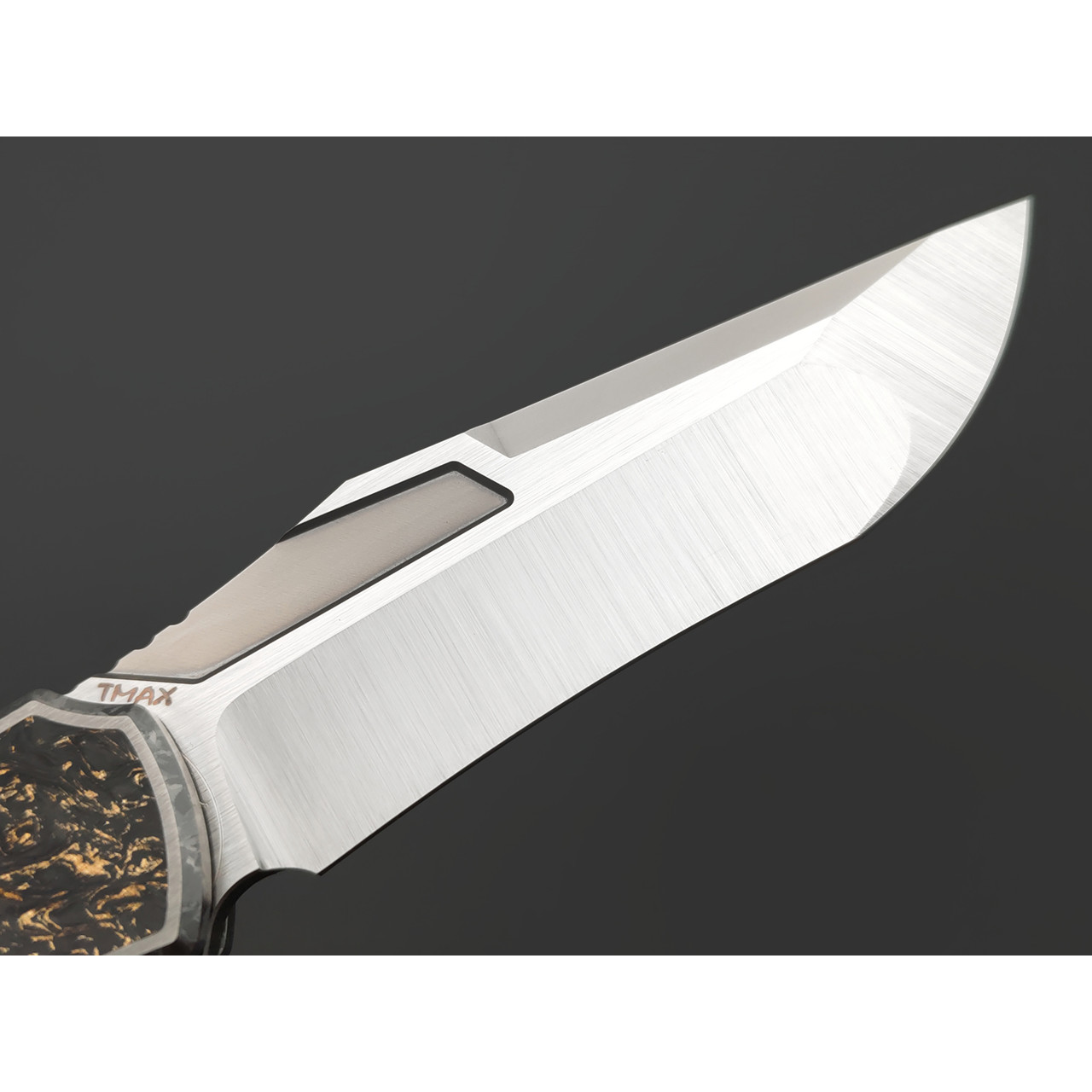 TuoTown складной нож Lau Integral TLA-MC сталь TMAX satin, рукоять Titanium Crystal Grey, Carbon fiber chaotic gold