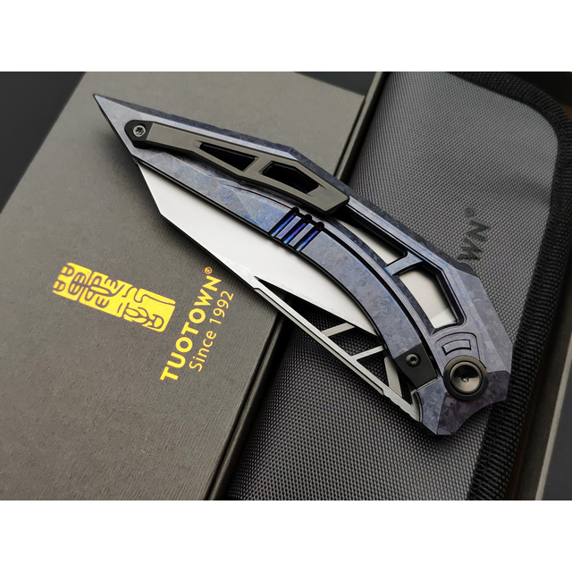 TuoTown складной нож Xenos Integral TXS-MKAP сталь TMAX bead blast, рукоять Titanium Crystal Purple