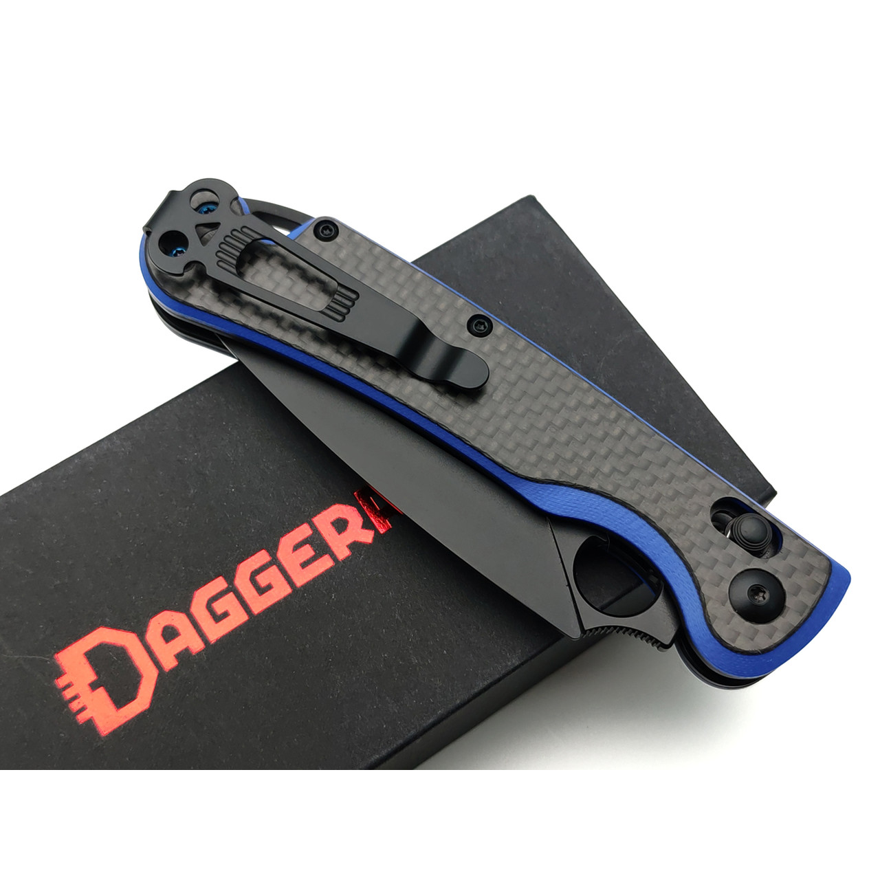 Daggerr нож Arrow X-Lock CF сталь D2 DLC, рукоять Карбон, G10 синий