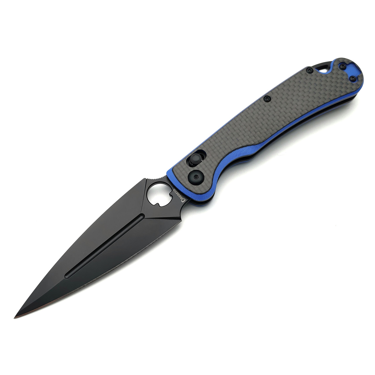 Daggerr нож Arrow X-Lock CF сталь D2 DLC, рукоять Карбон, G10 синий