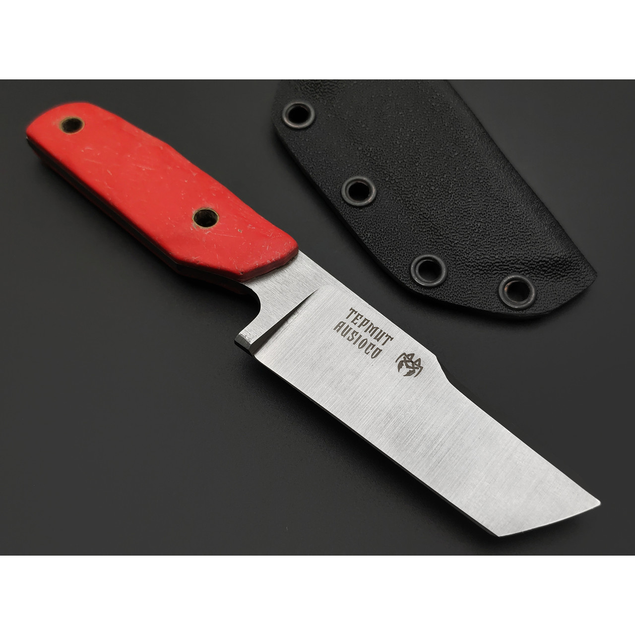 Мастерская Муравей нож Термит сталь Aus-10Co, рукоять Durostone red, латунь