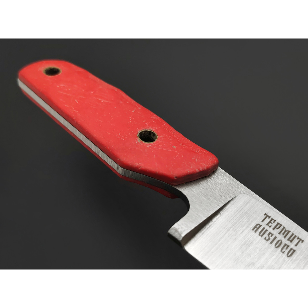 Мастерская Муравей нож Термит сталь Aus-10Co, рукоять Durostone red, латунь