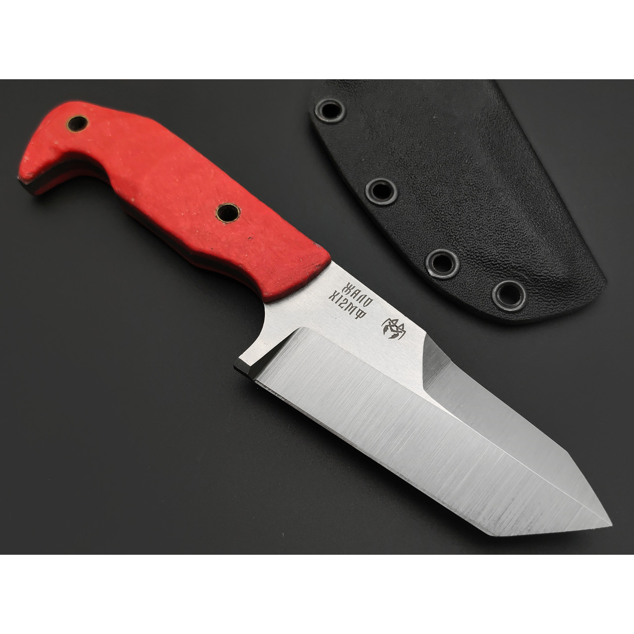 Мастерская Муравей нож Жало 95 мм сталь Х12МФ, рукоять Durostone red, латунь