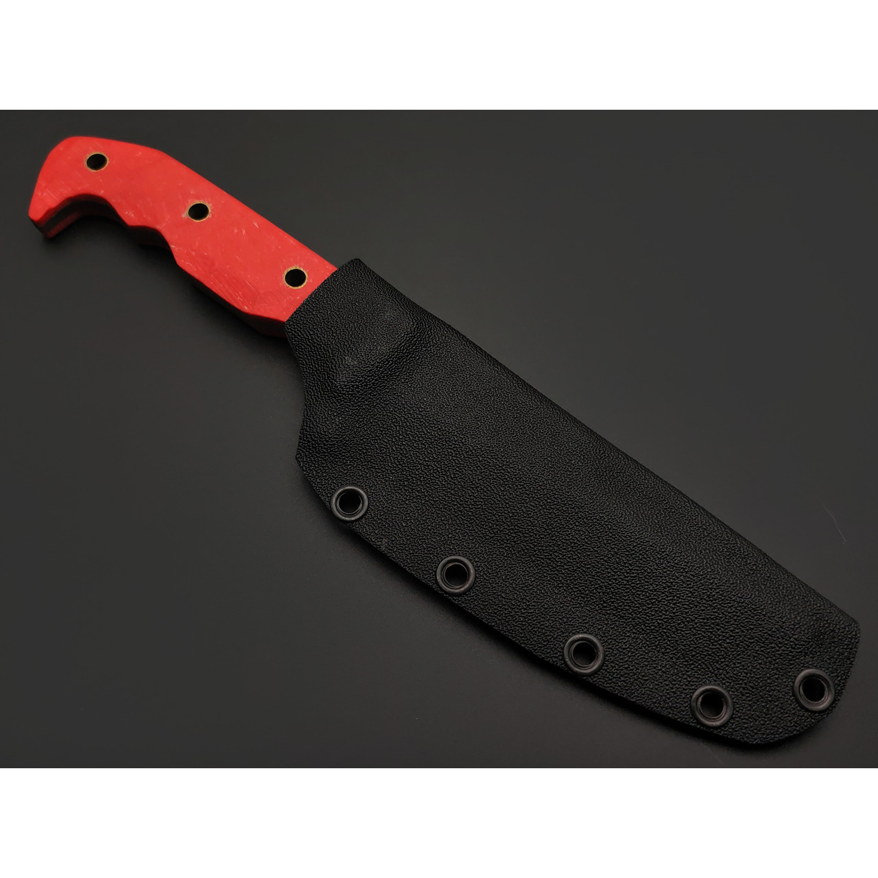 Мастерская Муравей нож Жало 120 мм сталь Х12МФ, рукоять Durostone red, латунь