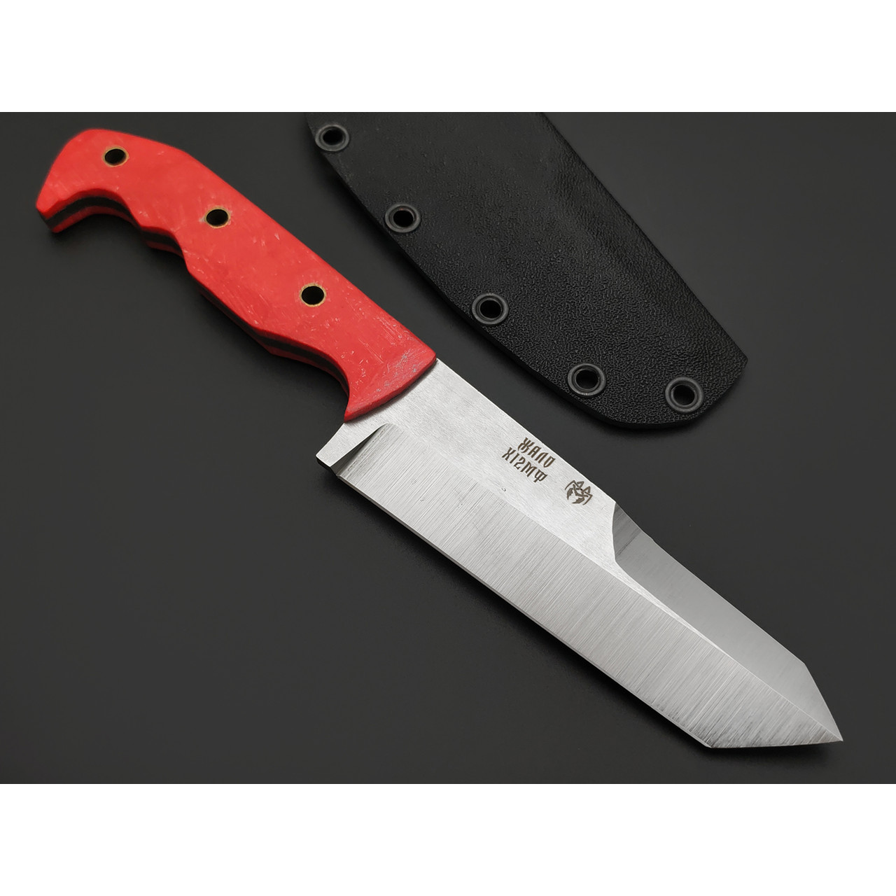Мастерская Муравей нож Жало 120 мм сталь Х12МФ, рукоять Durostone red, латунь