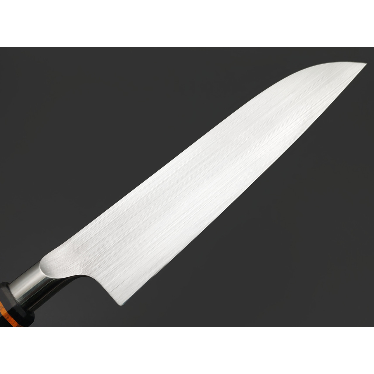 Ural EDC нож кухонный Сантоку кованый интегральный сталь 95Х18 продольный сатин, рукоять Дерево граб