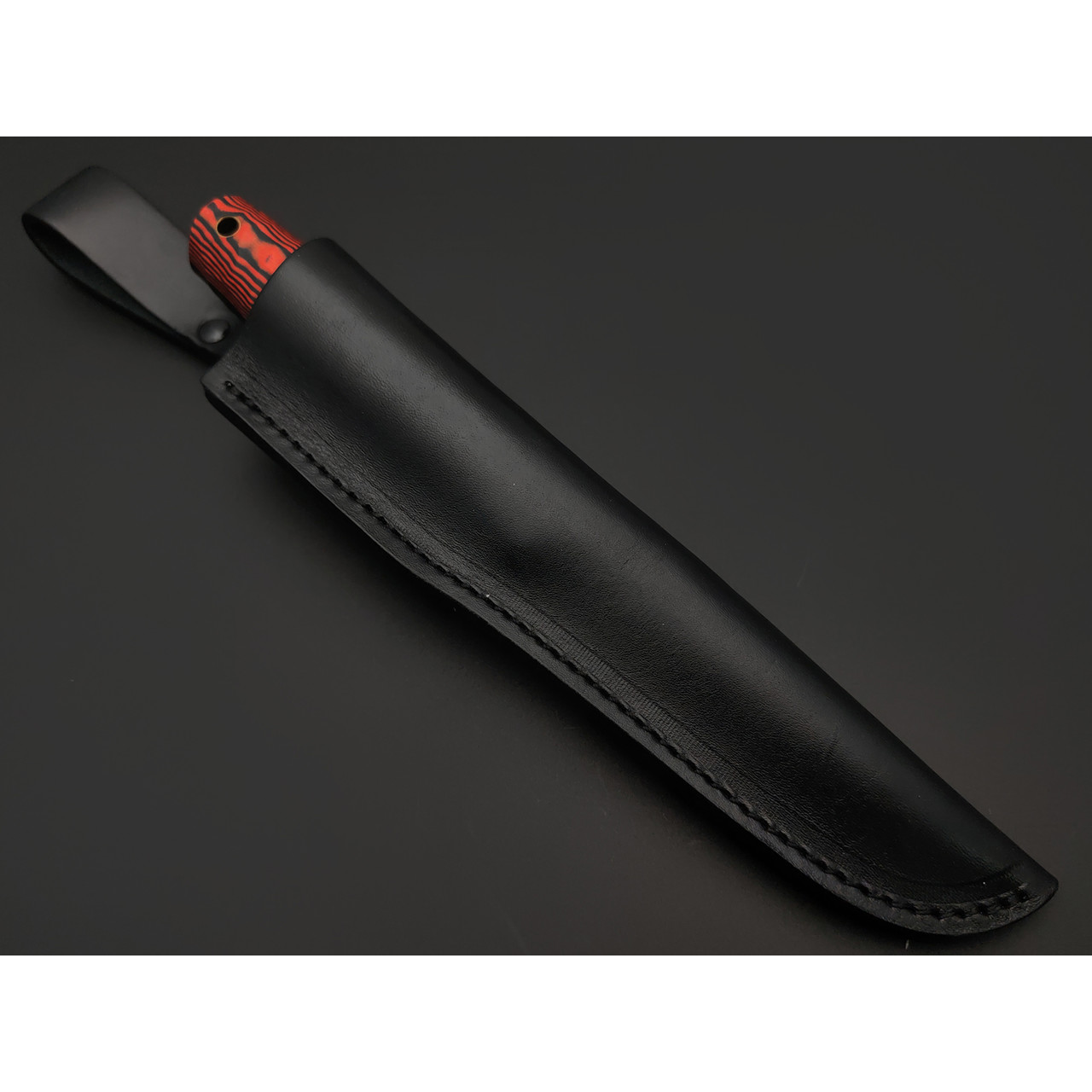 Ural EDC нож РыбакЪ сталь CPM S125V satin, рукоять G10 black & red, латунь