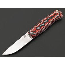 Андрей Кулаков малый фрикционный нож KUL0183 сталь K110 satin, рукоять G10 black-red & white