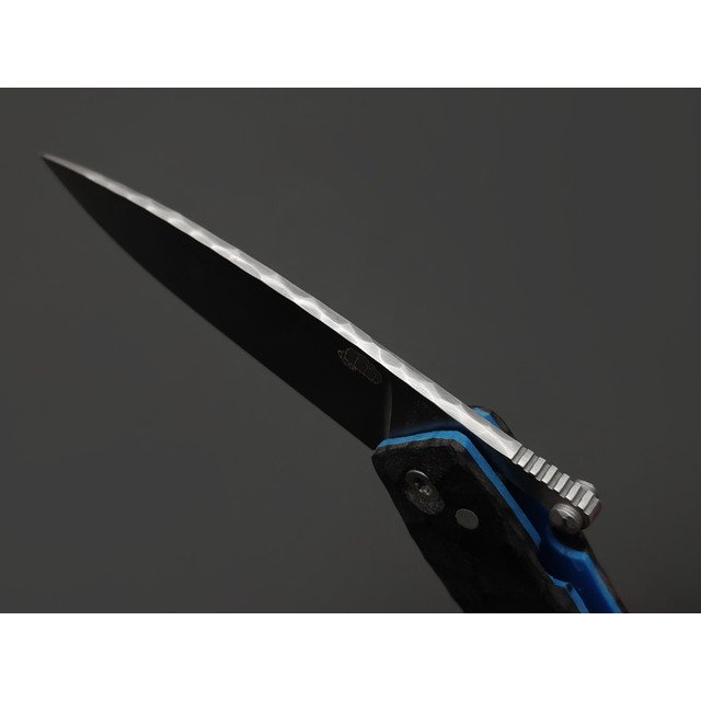 Андрей Кулаков малый фрикционный нож KUL0184 сталь 95Х18 satin, рукоять G10 black & blue