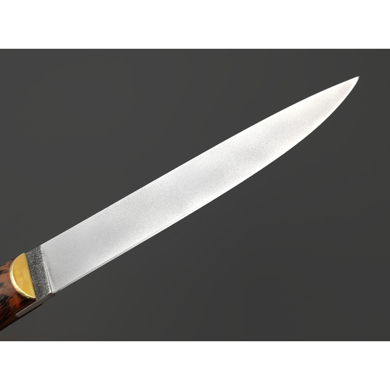 Kappush Knife нож Бычак КМ017 сталь 440C, рукоять стаб. Дерево тёмное, стаб. рог лося, латунь