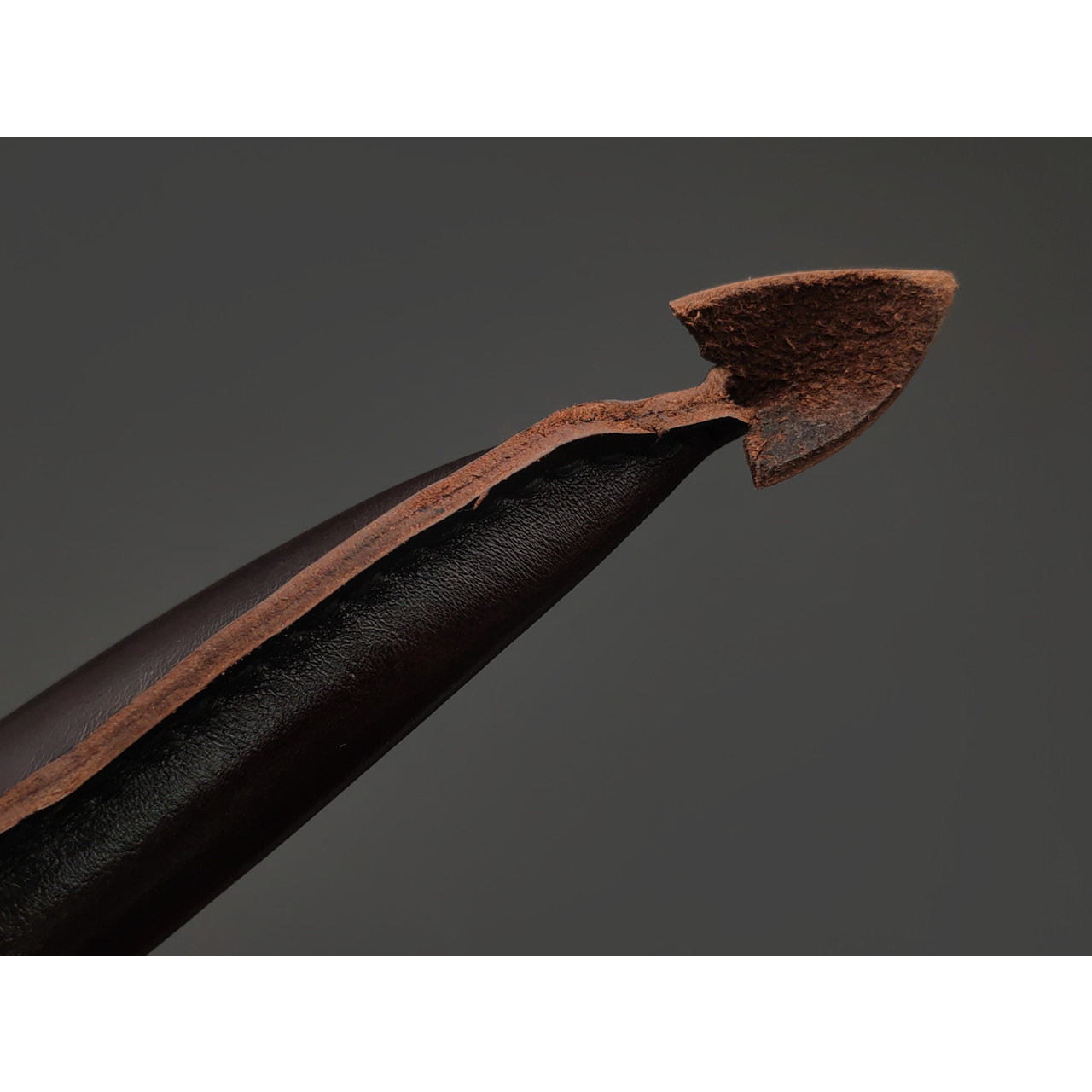 Kappush Knife нож Бычак КМ017 сталь 440C, рукоять стаб. Дерево тёмное, стаб. рог лося, латунь