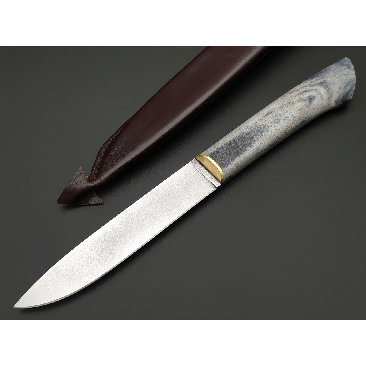 Kappush Knife нож Бычак КМ014 сталь M390, рукоять стаб. Рог лося, латунь