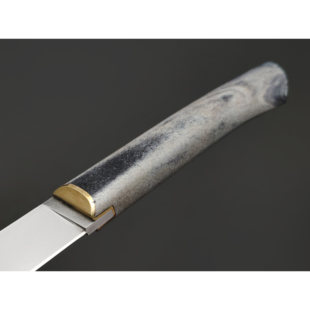 Kappush Knife нож Бычак КМ014 сталь M390, рукоять стаб. Рог лося, латунь