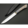 Kappush Knife нож Бычак КМ015 сталь 440C, рукоять Стабилизированное дерево синее, латунь