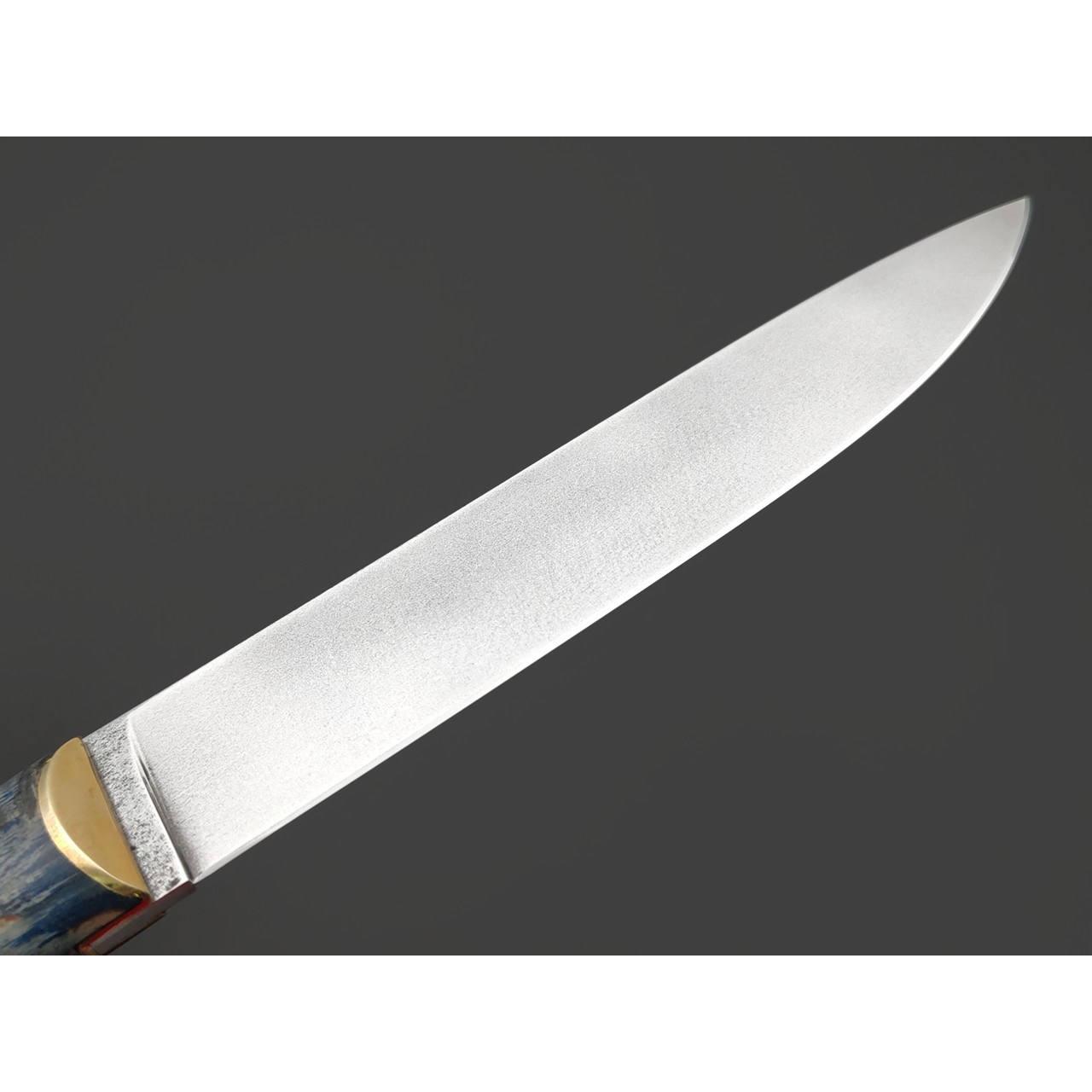 Kappush Knife нож Бычак КМ015 сталь 440C, рукоять Стабилизированное дерево синее, латунь